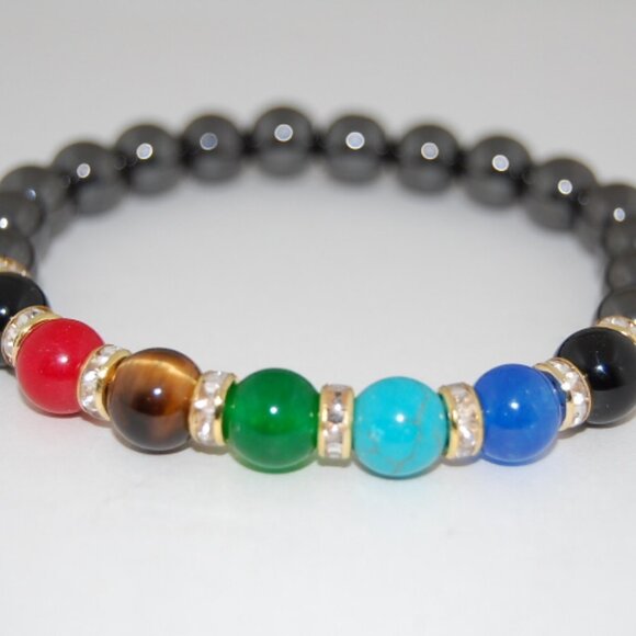 Magnetic Bracelet,Gemstone Beads,Healthy Bracelet,Pain Relief,Wellness Bracelet - Picture 2 of 2